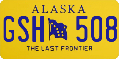 AK license plate GSH508