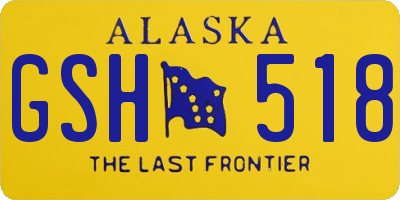 AK license plate GSH518