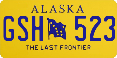 AK license plate GSH523