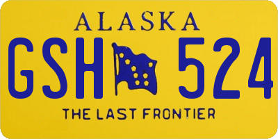 AK license plate GSH524