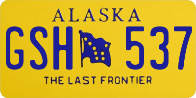 AK license plate GSH537