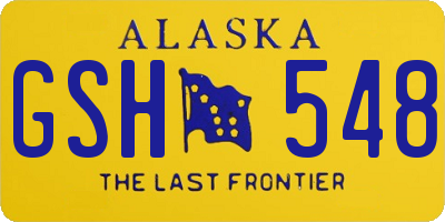 AK license plate GSH548