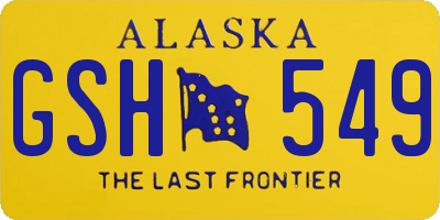 AK license plate GSH549