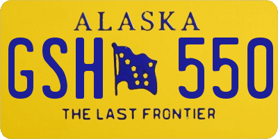 AK license plate GSH550