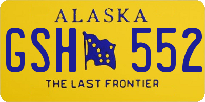 AK license plate GSH552