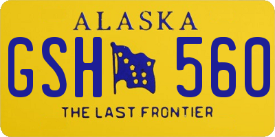 AK license plate GSH560