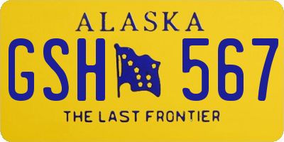 AK license plate GSH567