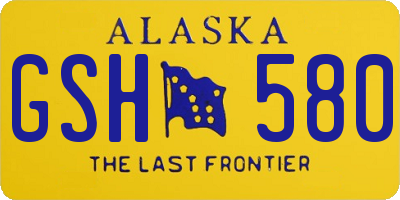 AK license plate GSH580
