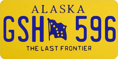 AK license plate GSH596