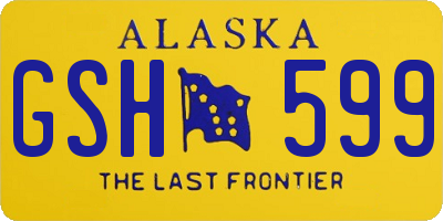 AK license plate GSH599