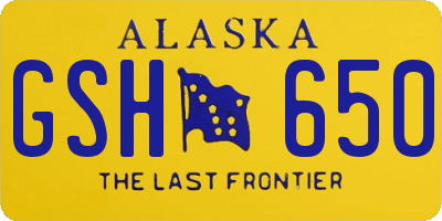 AK license plate GSH650