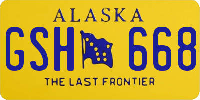 AK license plate GSH668
