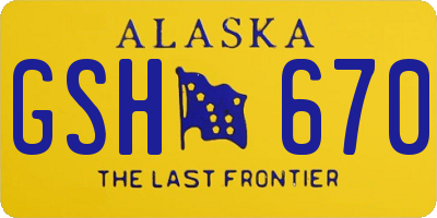 AK license plate GSH670