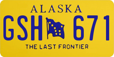AK license plate GSH671