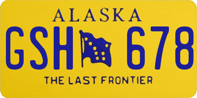 AK license plate GSH678