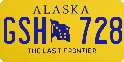 AK license plate GSH728