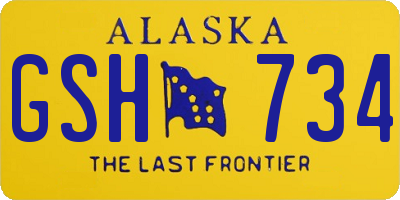 AK license plate GSH734