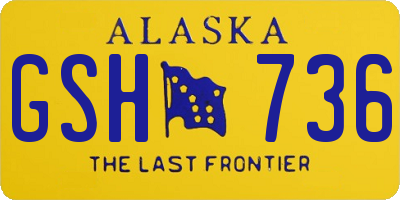 AK license plate GSH736