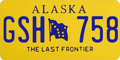 AK license plate GSH758