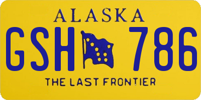 AK license plate GSH786