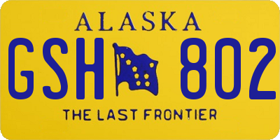 AK license plate GSH802