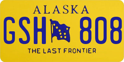 AK license plate GSH808