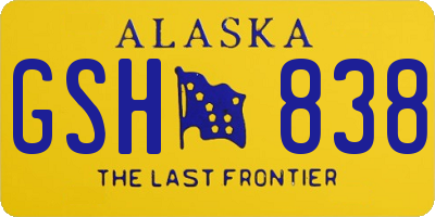 AK license plate GSH838