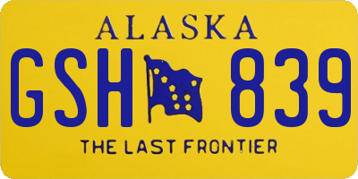 AK license plate GSH839