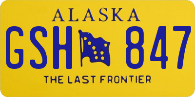 AK license plate GSH847