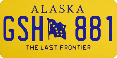 AK license plate GSH881