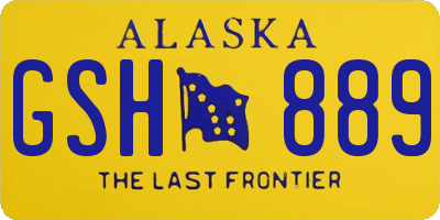 AK license plate GSH889