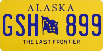 AK license plate GSH899
