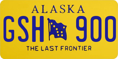 AK license plate GSH900