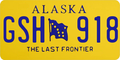 AK license plate GSH918