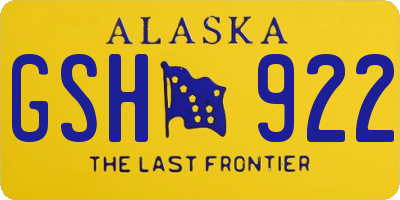 AK license plate GSH922