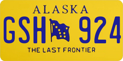 AK license plate GSH924