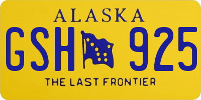 AK license plate GSH925