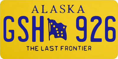 AK license plate GSH926