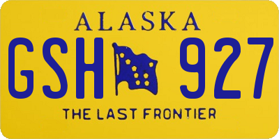 AK license plate GSH927