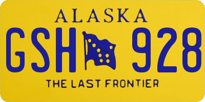 AK license plate GSH928