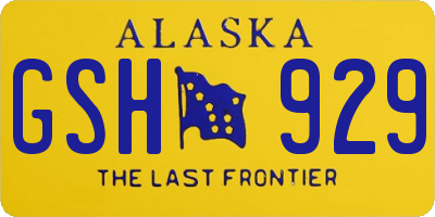 AK license plate GSH929