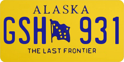 AK license plate GSH931