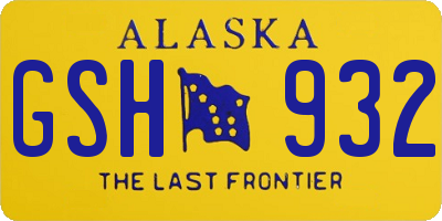 AK license plate GSH932