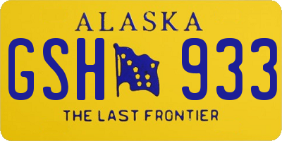 AK license plate GSH933