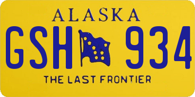 AK license plate GSH934