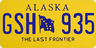 AK license plate GSH935