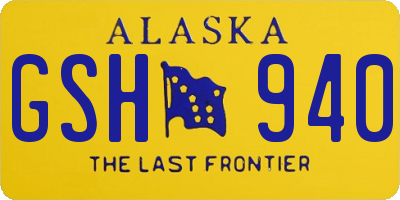 AK license plate GSH940