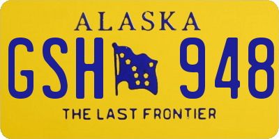 AK license plate GSH948