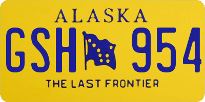 AK license plate GSH954