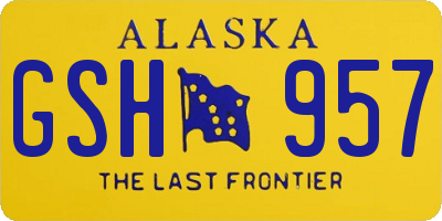 AK license plate GSH957